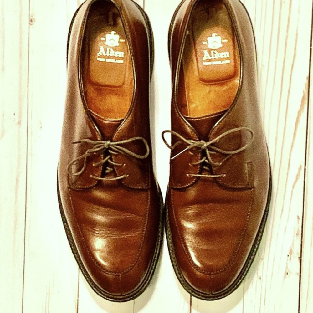 Alden Split Toe Derby, Brown size 12 D, Model 7118S, Lug Outsole, Goodyear Welt